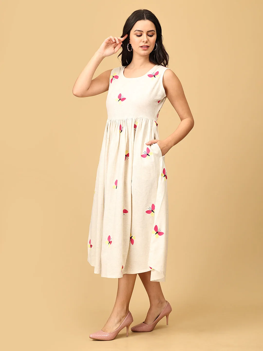 Dreamscape Wings Women's Dress Set With Jacket