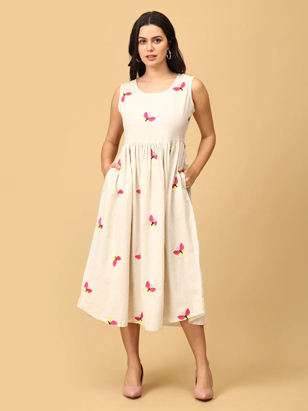 Dreamscape Wings Women's Dress Set With Jacket