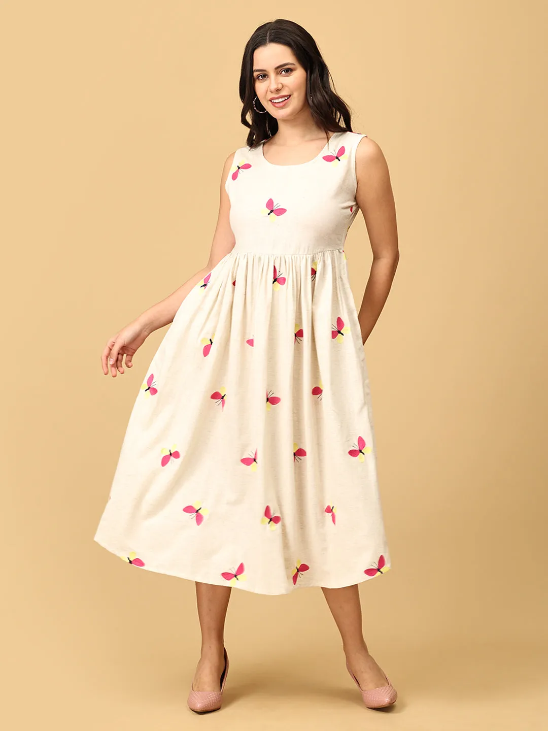Dreamscape Wings Women's Dress Set With Jacket