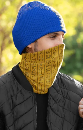 Egyptian Hieroglyphs Etched Neck Gaiter