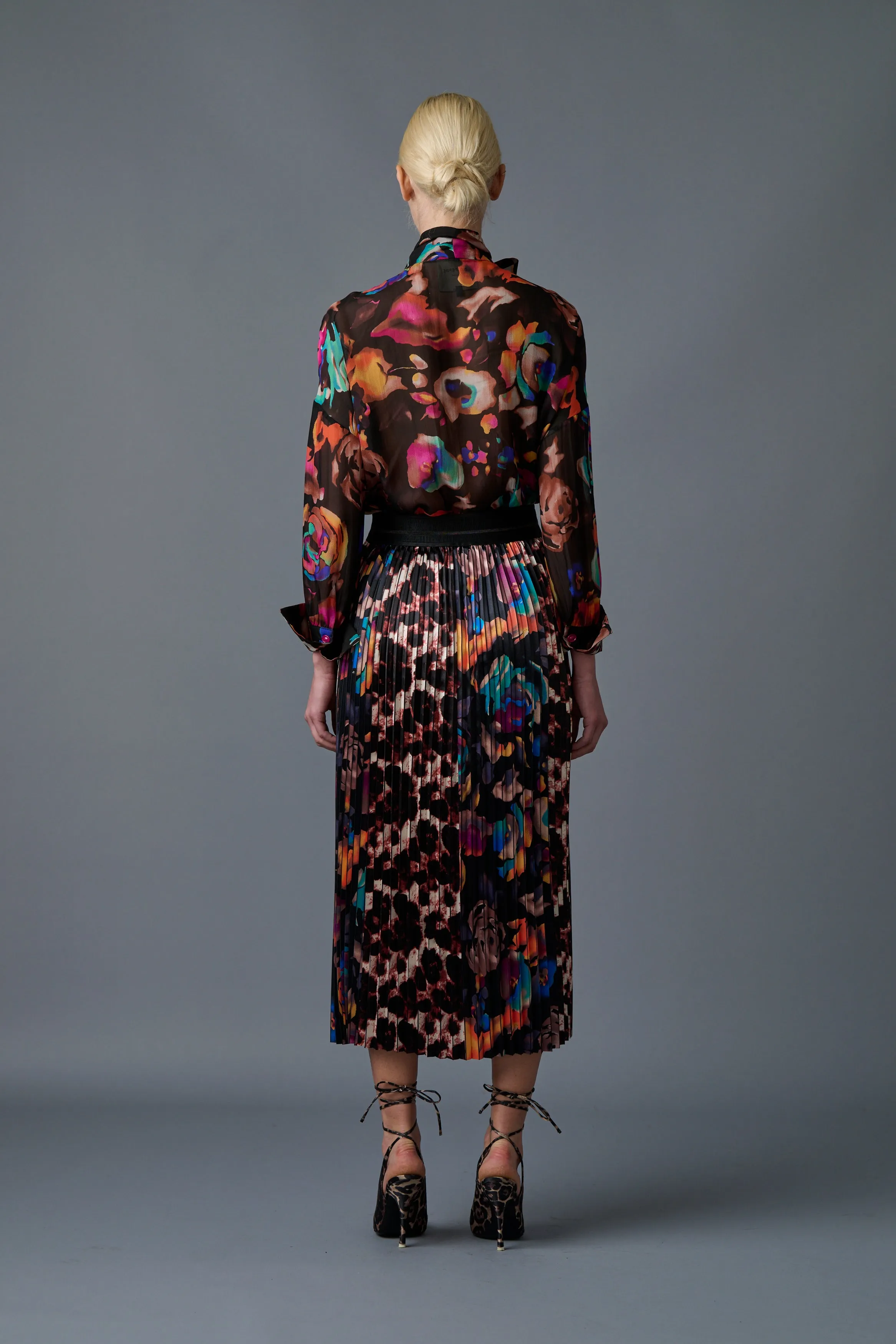 Electric Garden Pleated Skirt