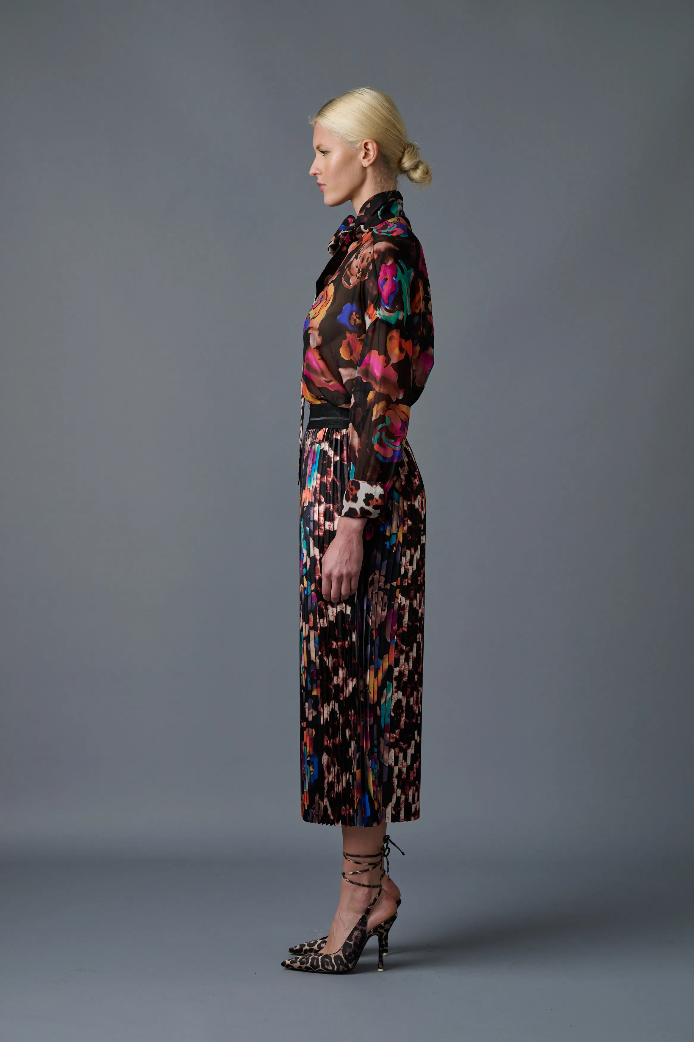 Electric Garden Pleated Skirt