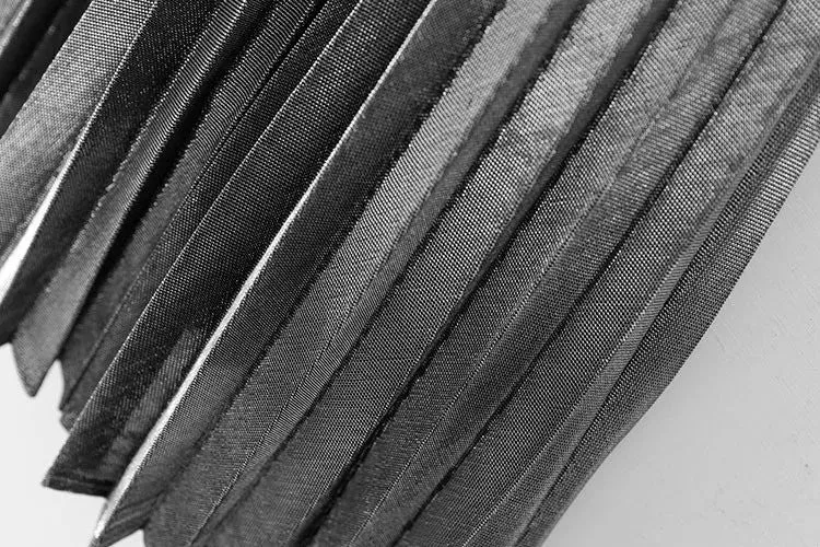 Elegant Summer Long Pleated Metallic Color Skirt