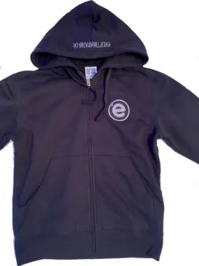 Eruption Radio Zip-Up Hoodie, Black with Grey/Black Logo
