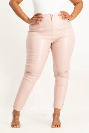 Esme Faux Leather Pants - Blush