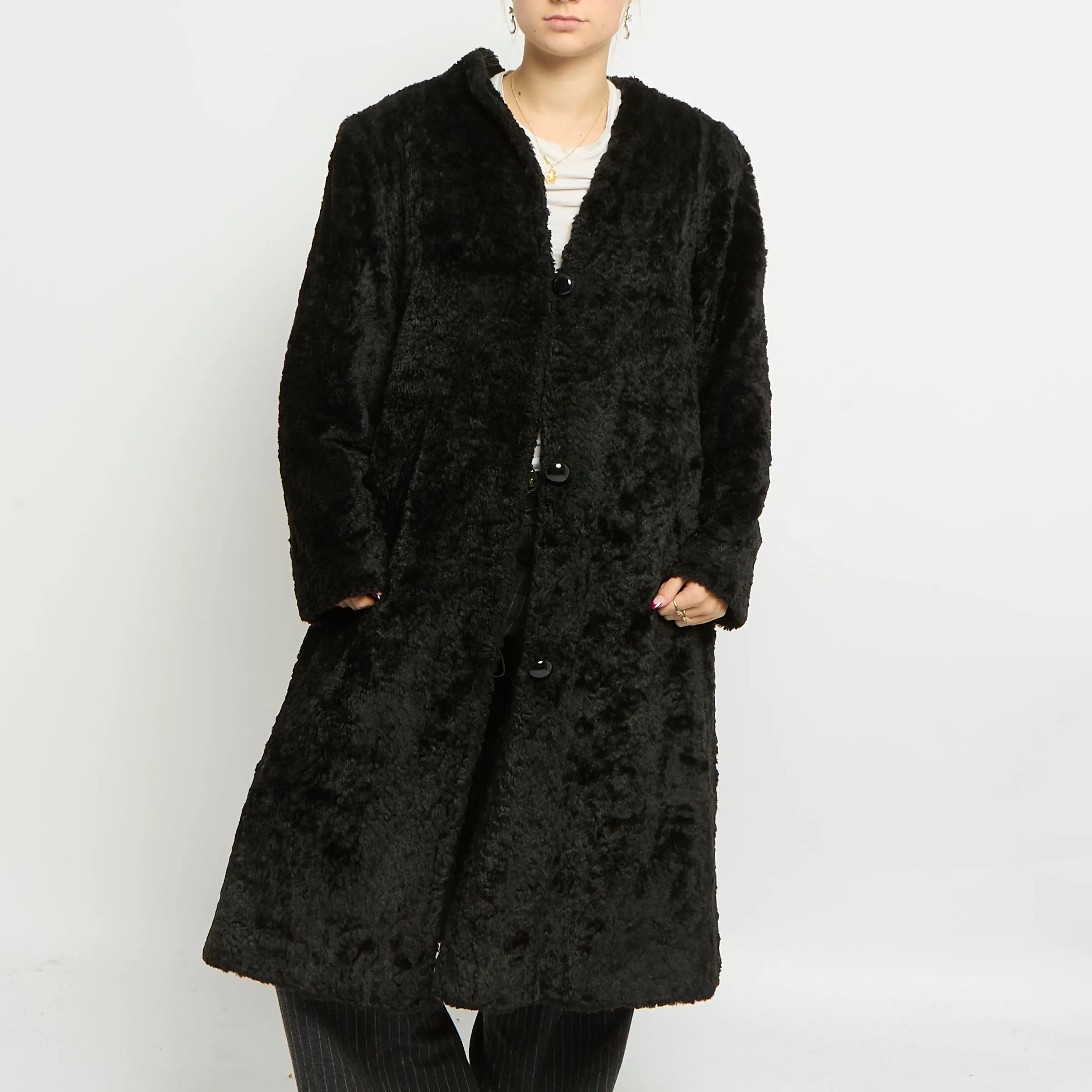 Faux Teddy Bear Fur Coat - UK 12