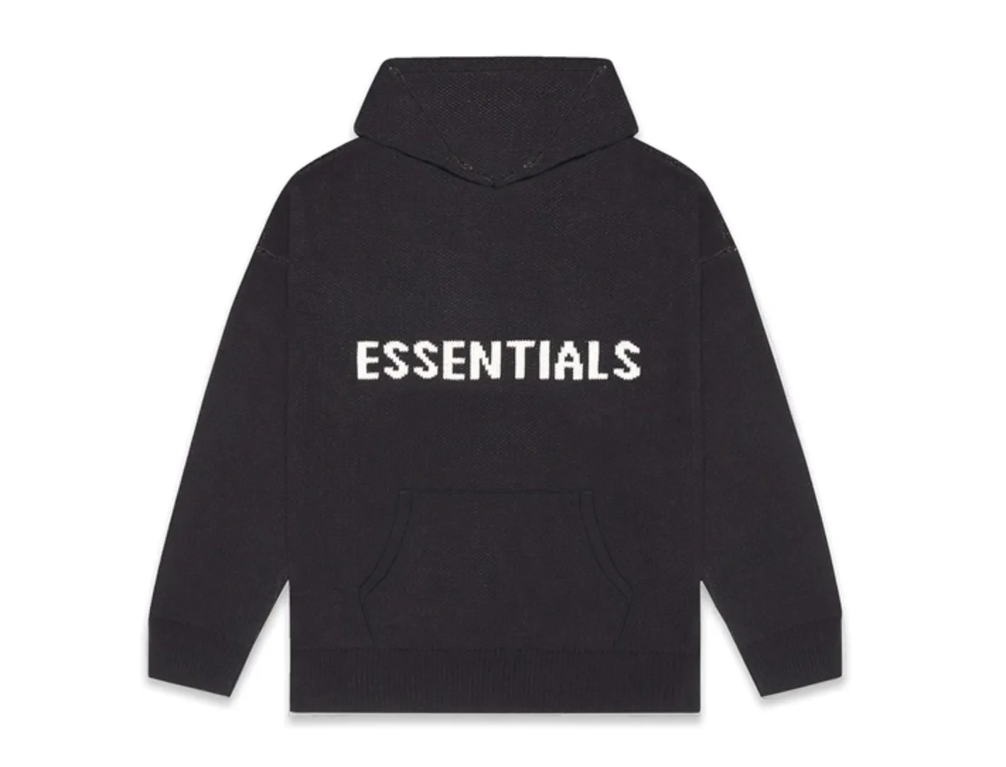 FEAR OF GOD ESSENTIALS "Knit" Hoodie Black
