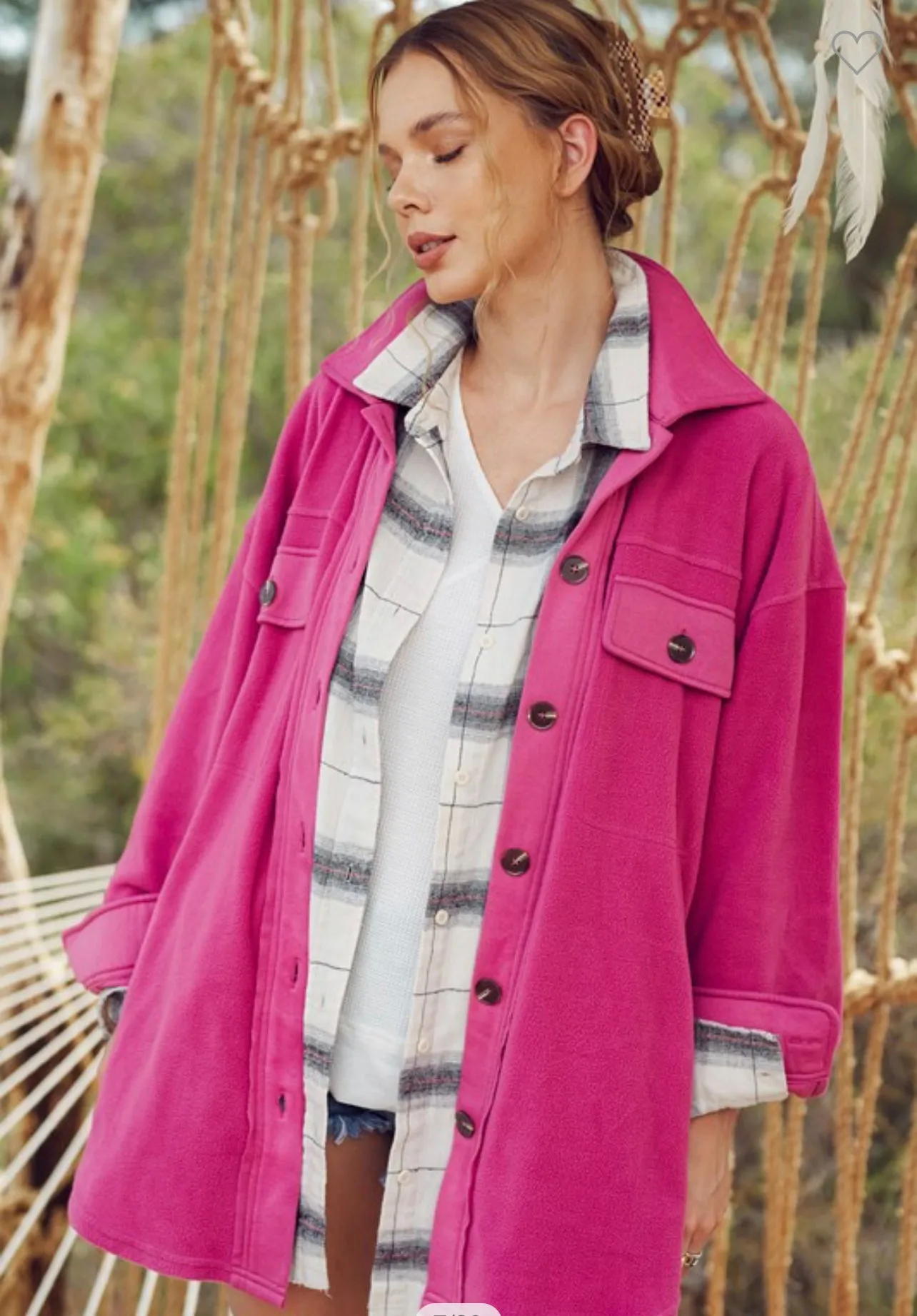 Fefe Plush Shacket-Berry