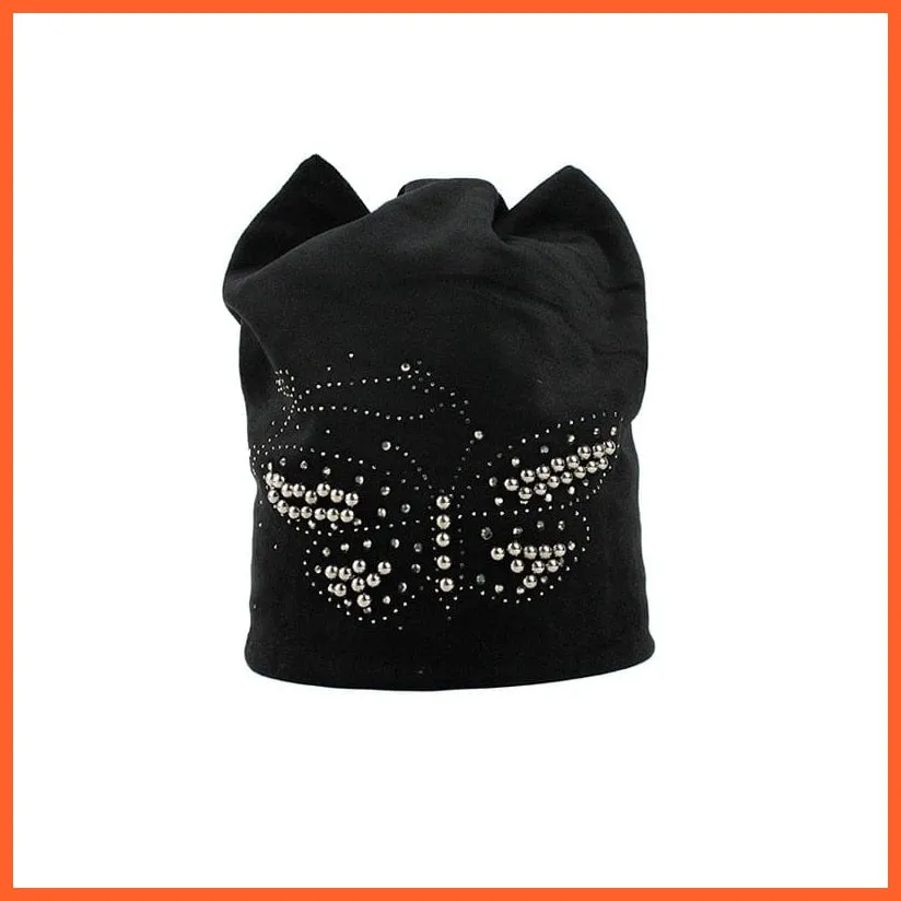 Female Beanie  Autumn  Winter Hip-Hop Caps | Fashion Skullies Rhinestone Hats For Women | Beanies Balaclava  Women Skullies