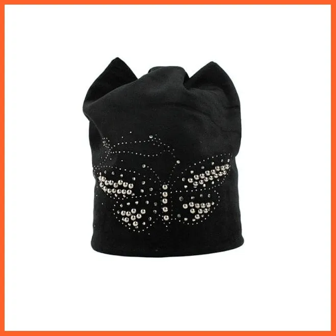 Female Beanie  Autumn  Winter Hip-Hop Caps | Fashion Skullies Rhinestone Hats For Women | Beanies Balaclava  Women Skullies
