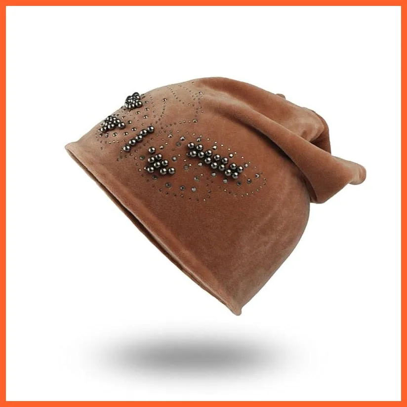 Female Beanie  Autumn  Winter Hip-Hop Caps | Fashion Skullies Rhinestone Hats For Women | Beanies Balaclava  Women Skullies