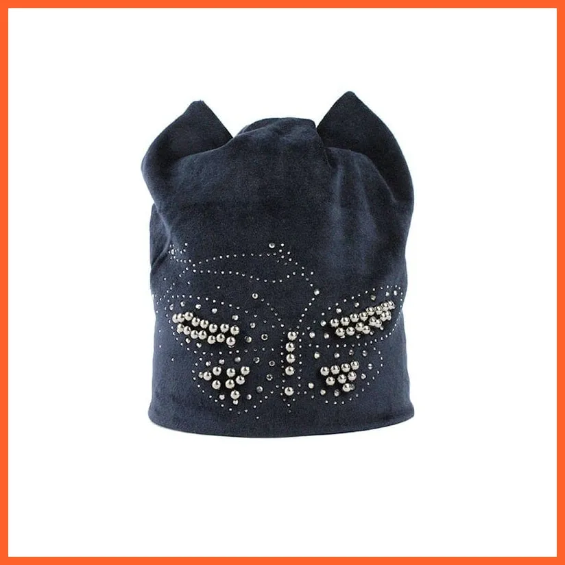 Female Beanie  Autumn  Winter Hip-Hop Caps | Fashion Skullies Rhinestone Hats For Women | Beanies Balaclava  Women Skullies