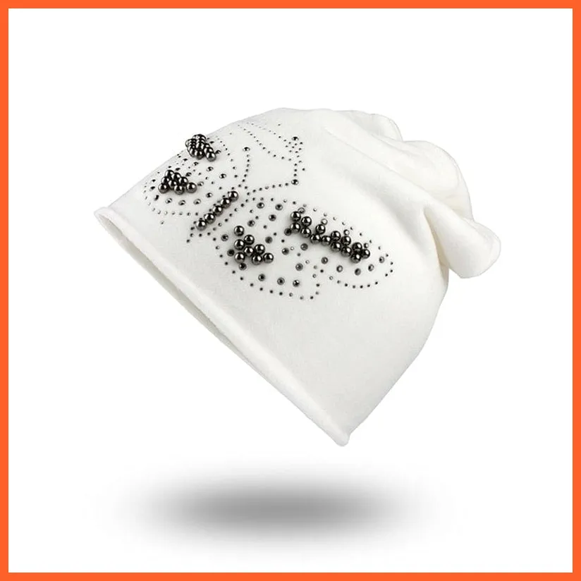 Female Beanie  Autumn  Winter Hip-Hop Caps | Fashion Skullies Rhinestone Hats For Women | Beanies Balaclava  Women Skullies