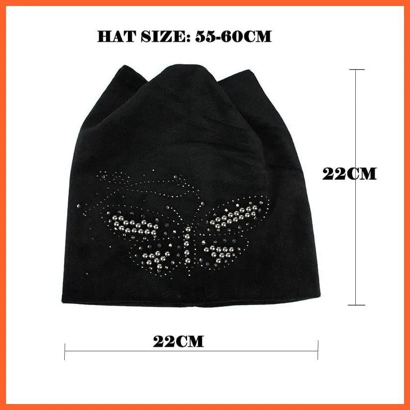 Female Beanie  Autumn  Winter Hip-Hop Caps | Fashion Skullies Rhinestone Hats For Women | Beanies Balaclava  Women Skullies