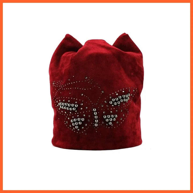 Female Beanie  Autumn  Winter Hip-Hop Caps | Fashion Skullies Rhinestone Hats For Women | Beanies Balaclava  Women Skullies