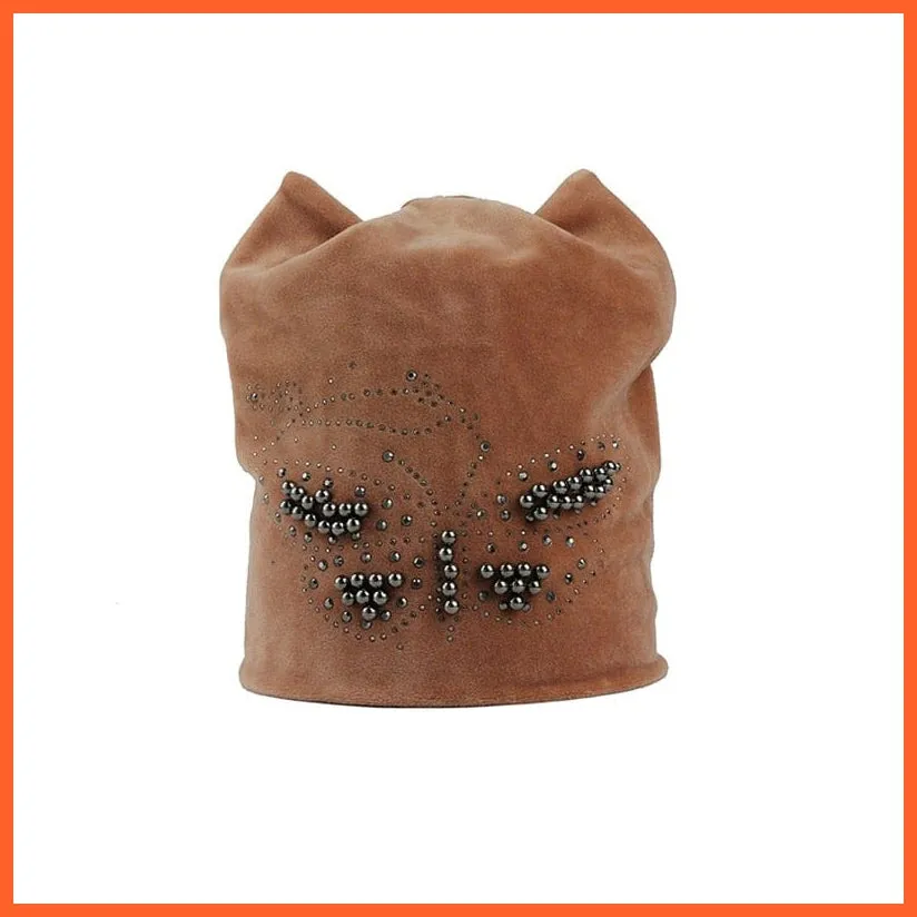 Female Beanie  Autumn  Winter Hip-Hop Caps | Fashion Skullies Rhinestone Hats For Women | Beanies Balaclava  Women Skullies