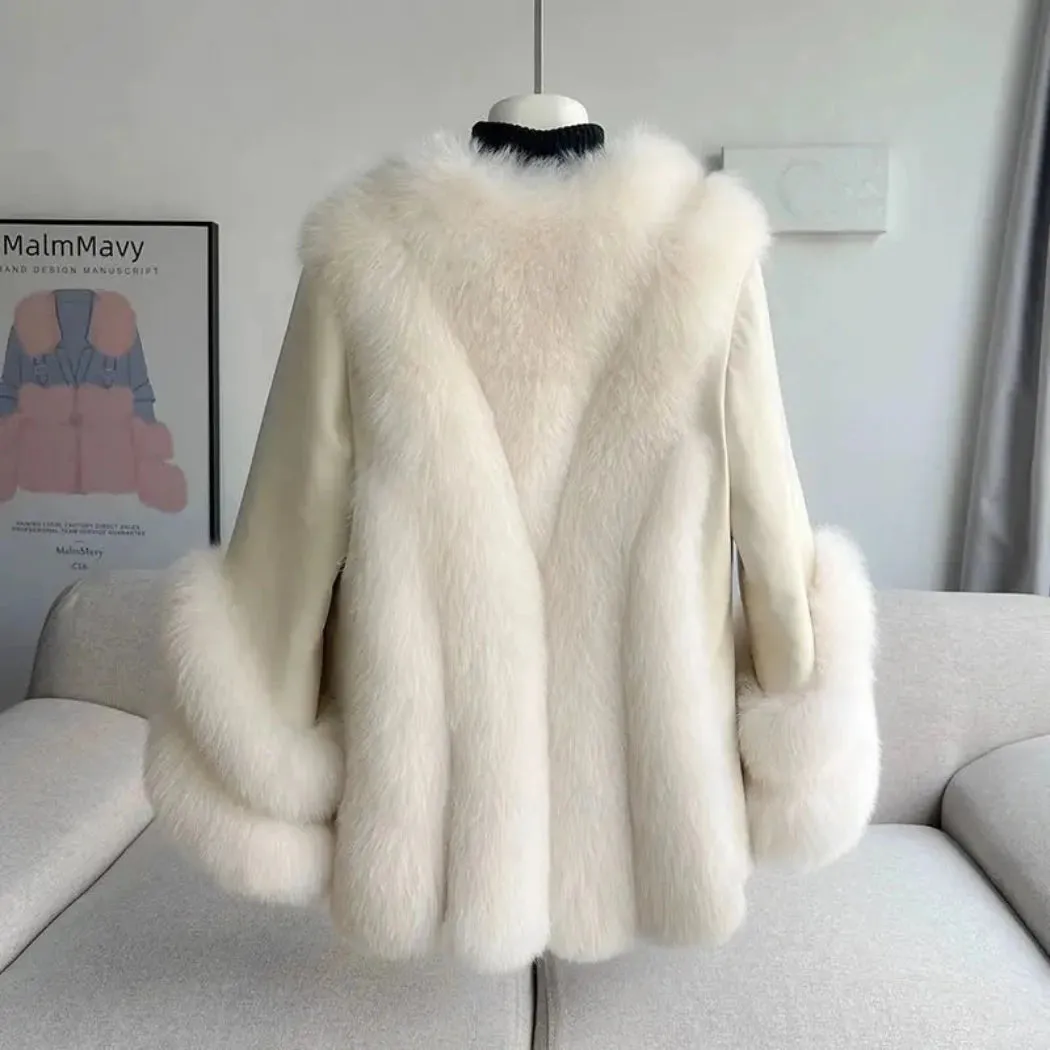 Genuine Fox Fur & Leather Jacket