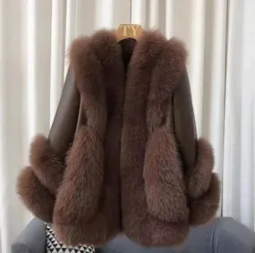 Genuine Fox Fur & Leather Jacket