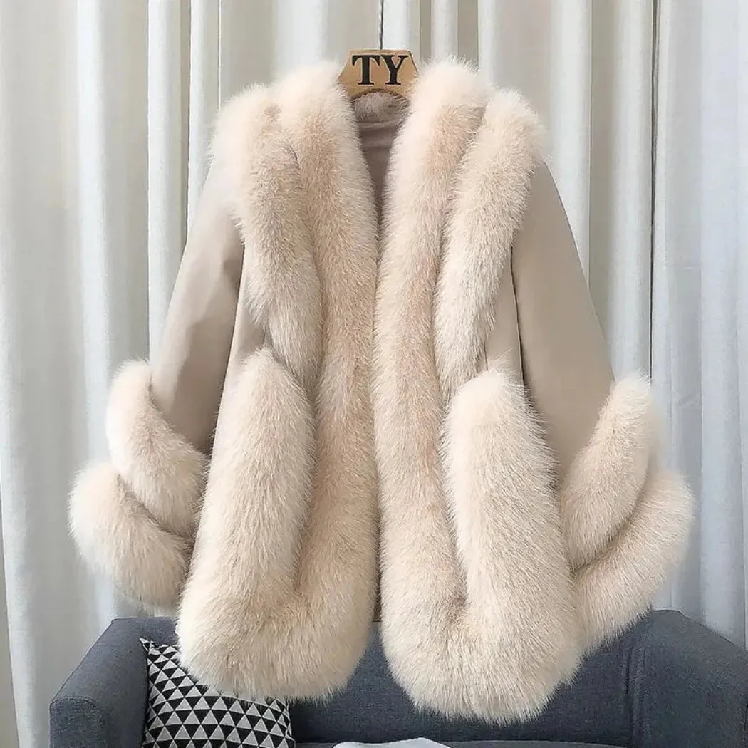 Genuine Fox Fur & Leather Jacket
