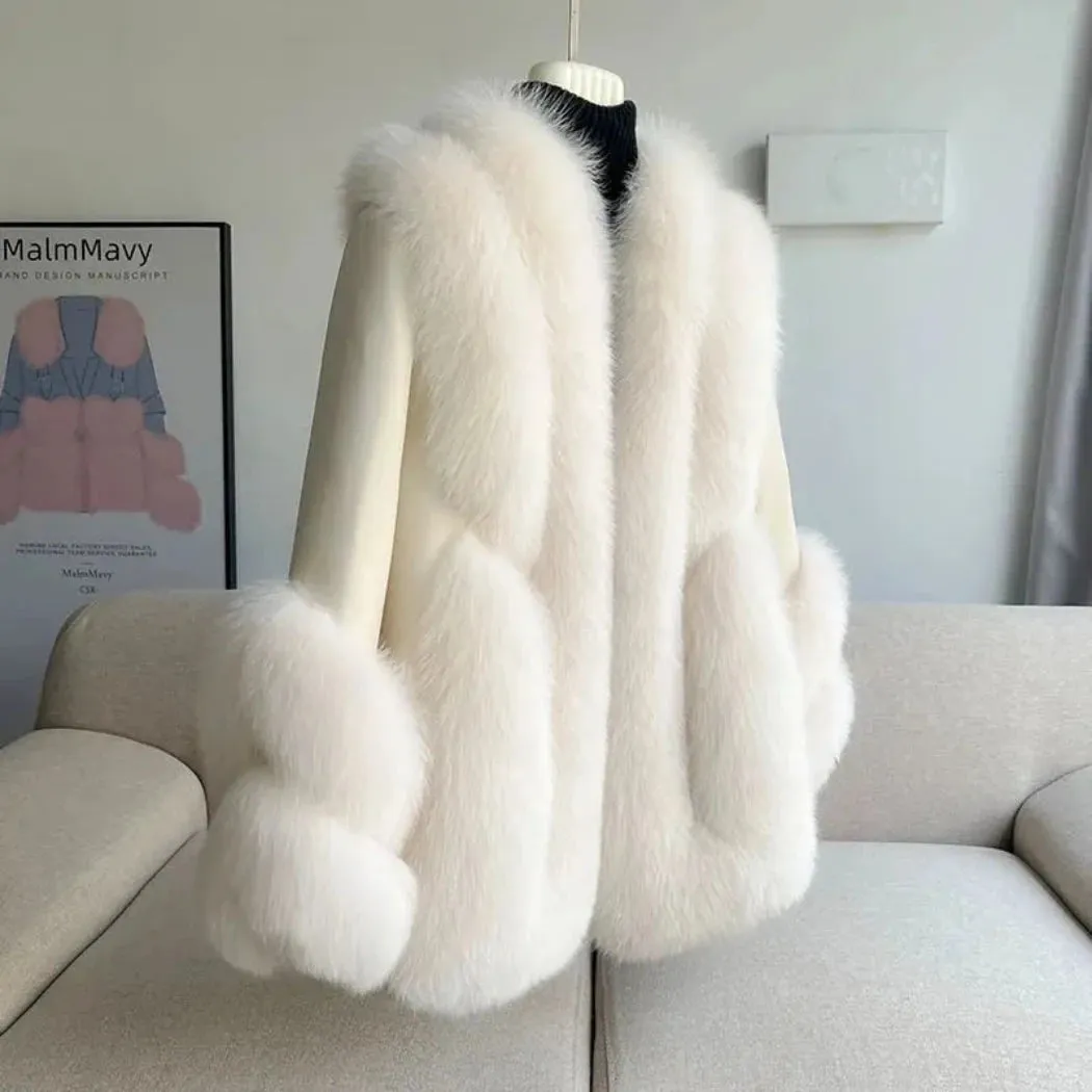 Genuine Fox Fur & Leather Jacket