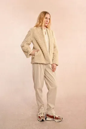 Hannah Chevron Fuzz Coat