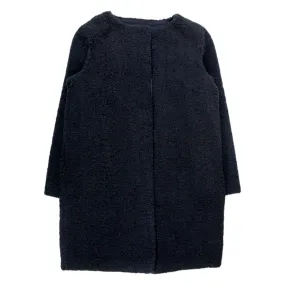 Hush Navy Collarless Teddy Coat