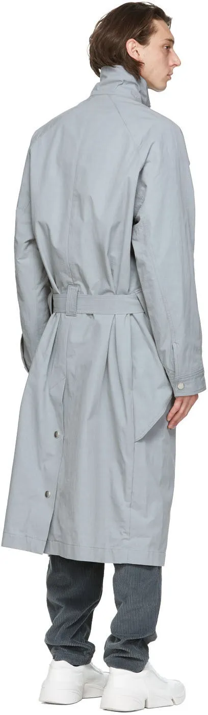 Kenzo Grey Long Ripstop Parka