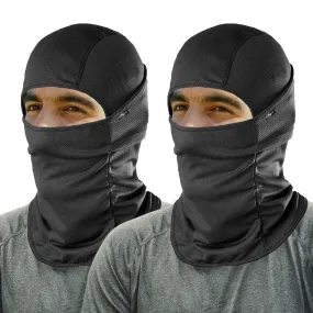 KINGSWAY® Dual Layer Face Mask for Bikers, Full Face Cover Balaclava Riding Gear Bike & Cycling Accessories Helmet Liner for Men Women Save from UV Sun and Dust, 4 Way Stretch, Black, Pack of 2