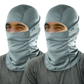 KINGSWAY® Dual Layer Face Mask for Bikers, Full Face Cover Balaclava Riding Gear Bike & Cycling Accessories Helmet Liner for Men Women Save from UV Sun and Dust, 4 Way Stretch, Grey, Pack of 2