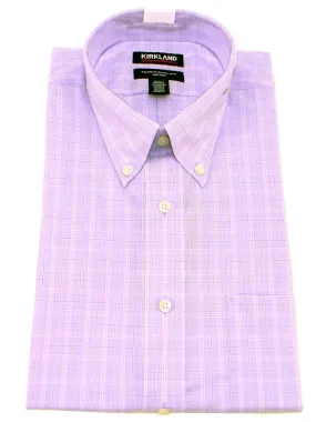 Kirkland Signature Non Iron Dress Shirt, Plaid, Lavender