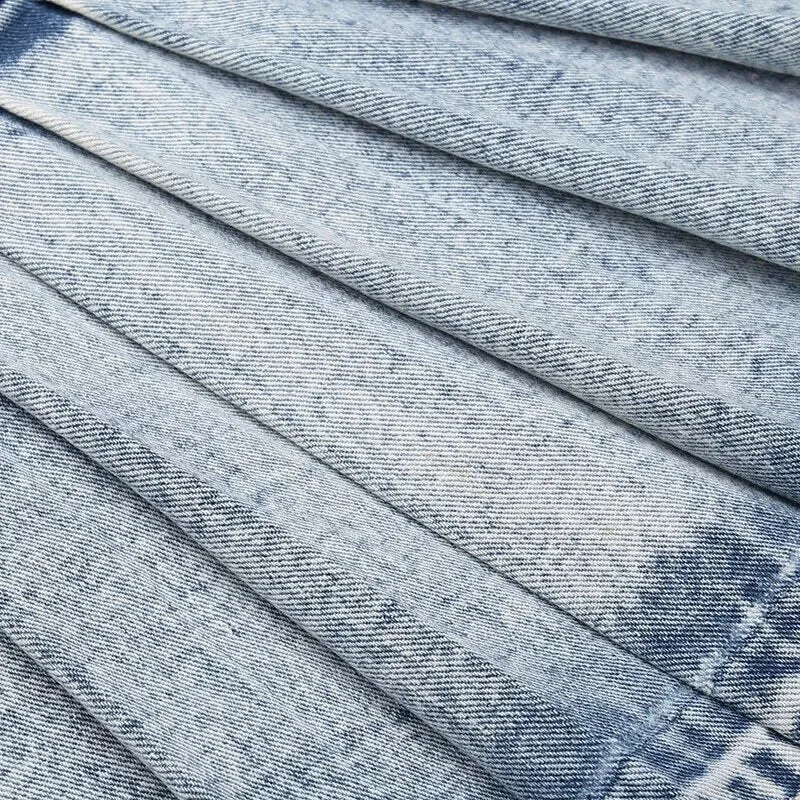 Lead You On Denim Pleated Skirt