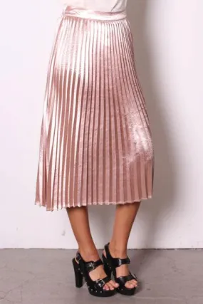 Light Pink - Long Pleated Skirt -