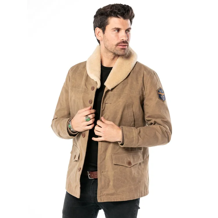 Lincoln Canvas Wachsjacke – Hellbraun