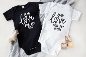Mad Love for Mom or Dad Baby Bodysuit