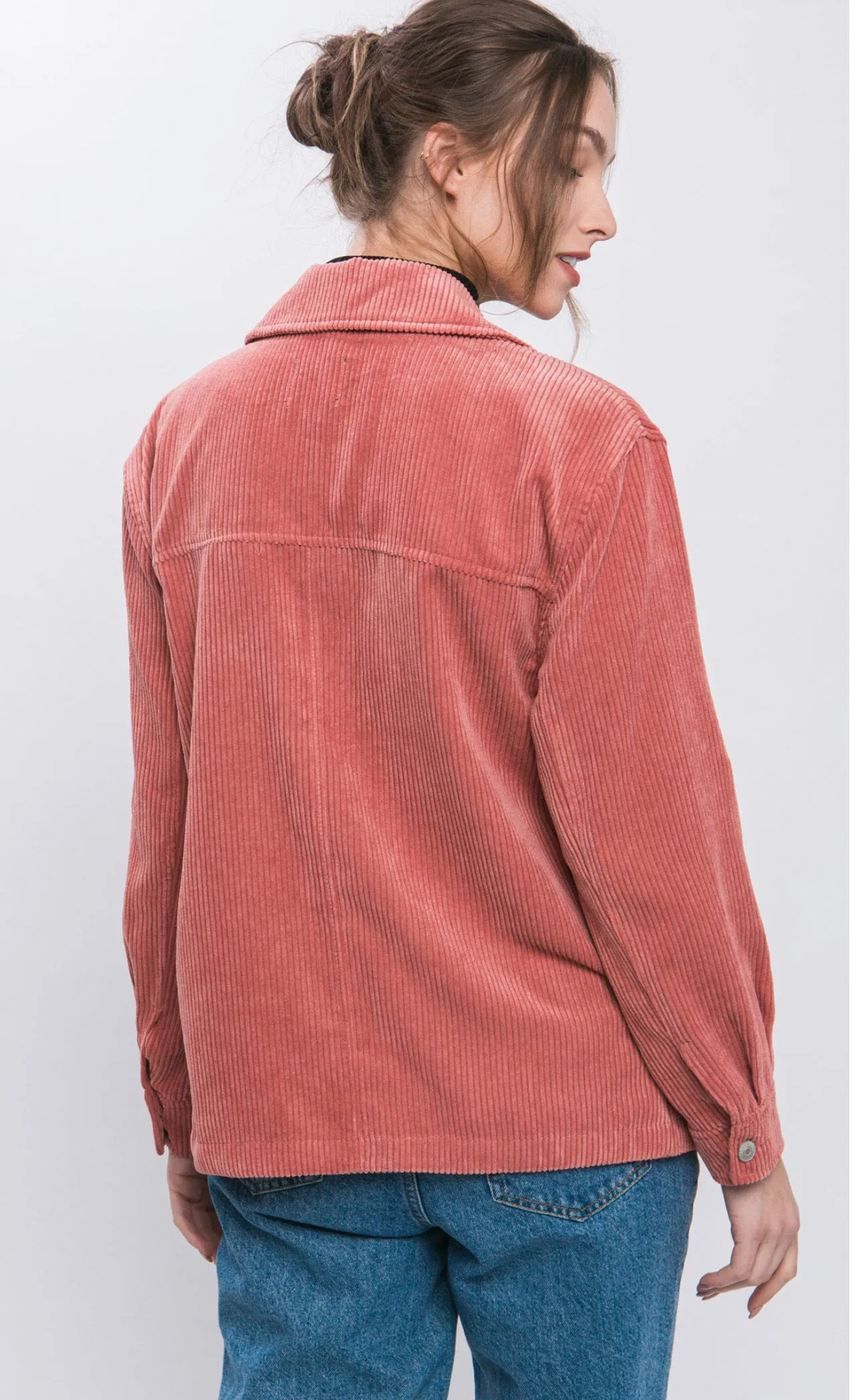 Madison Clay Corduroy Button Down Shacket