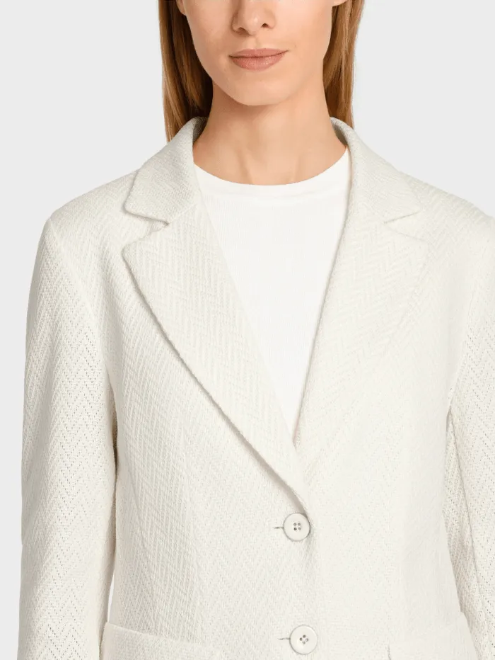 Marc Cain Collections Slim Fit Knitted Blazer In Off White WC 34.11 J43 COL 110