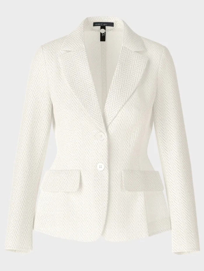 Marc Cain Collections Slim Fit Knitted Blazer In Off White WC 34.11 J43 COL 110