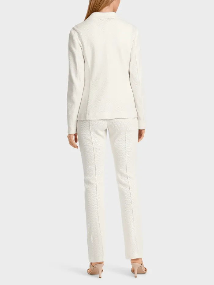 Marc Cain Collections Slim Fit Knitted Blazer In Off White WC 34.11 J43 COL 110
