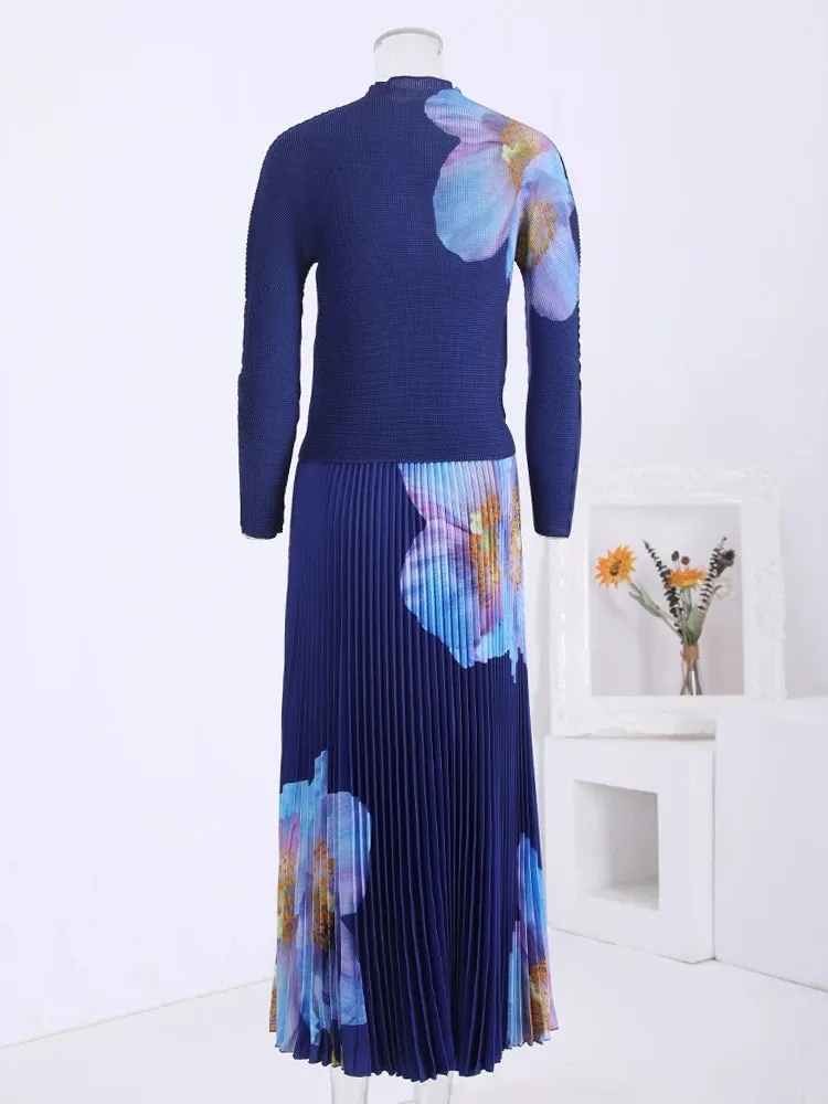 Maxi Plissé Pleated Skirt Set