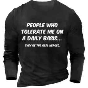 Men's Printed Cotton Long Sleeve T-Shirt
