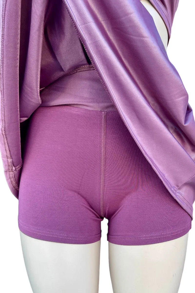Metallic Pleated Mini Skort