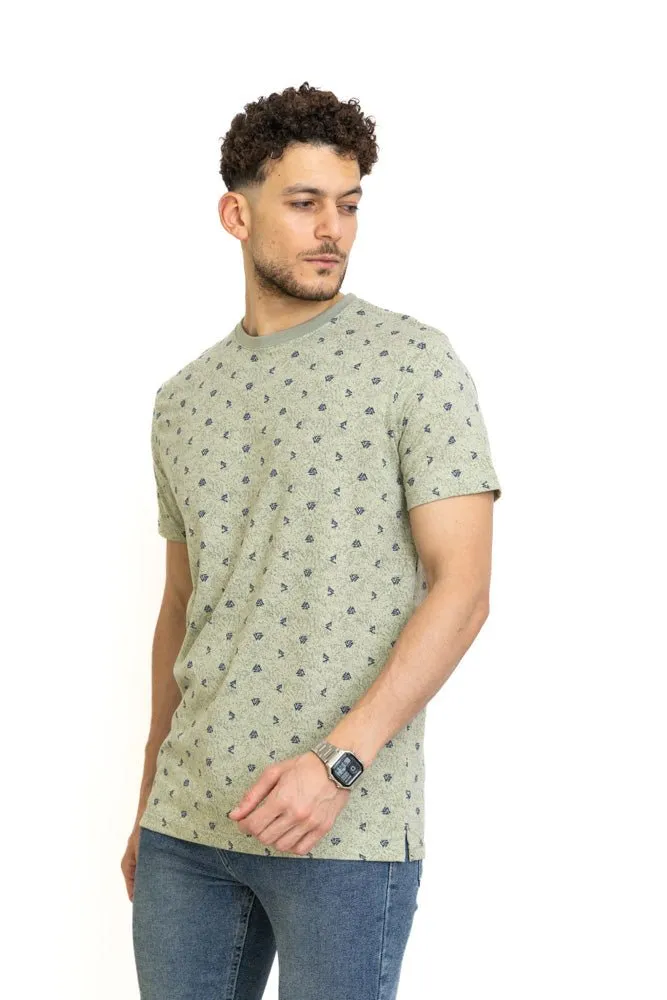 Mint Printed Round T-Shirt Design 1