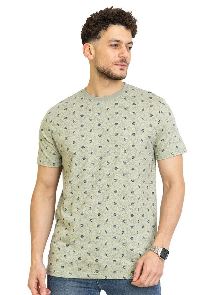 Mint Printed Round T-Shirt Design 1
