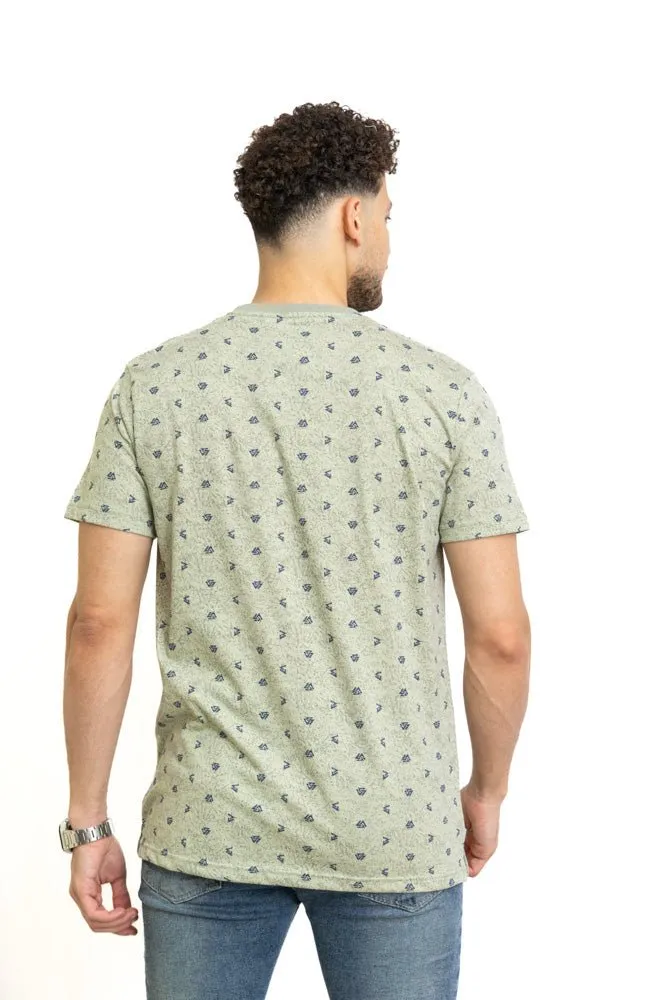 Mint Printed Round T-Shirt Design 1