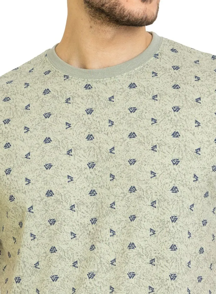 Mint Printed Round T-Shirt Design 1