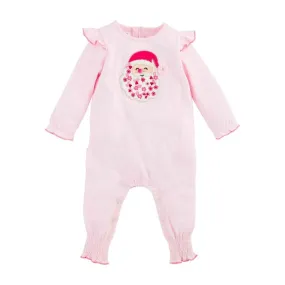 Mud Pie Kids Pink Christmas Santa Baby Girls 1 Piece Outfit Set
