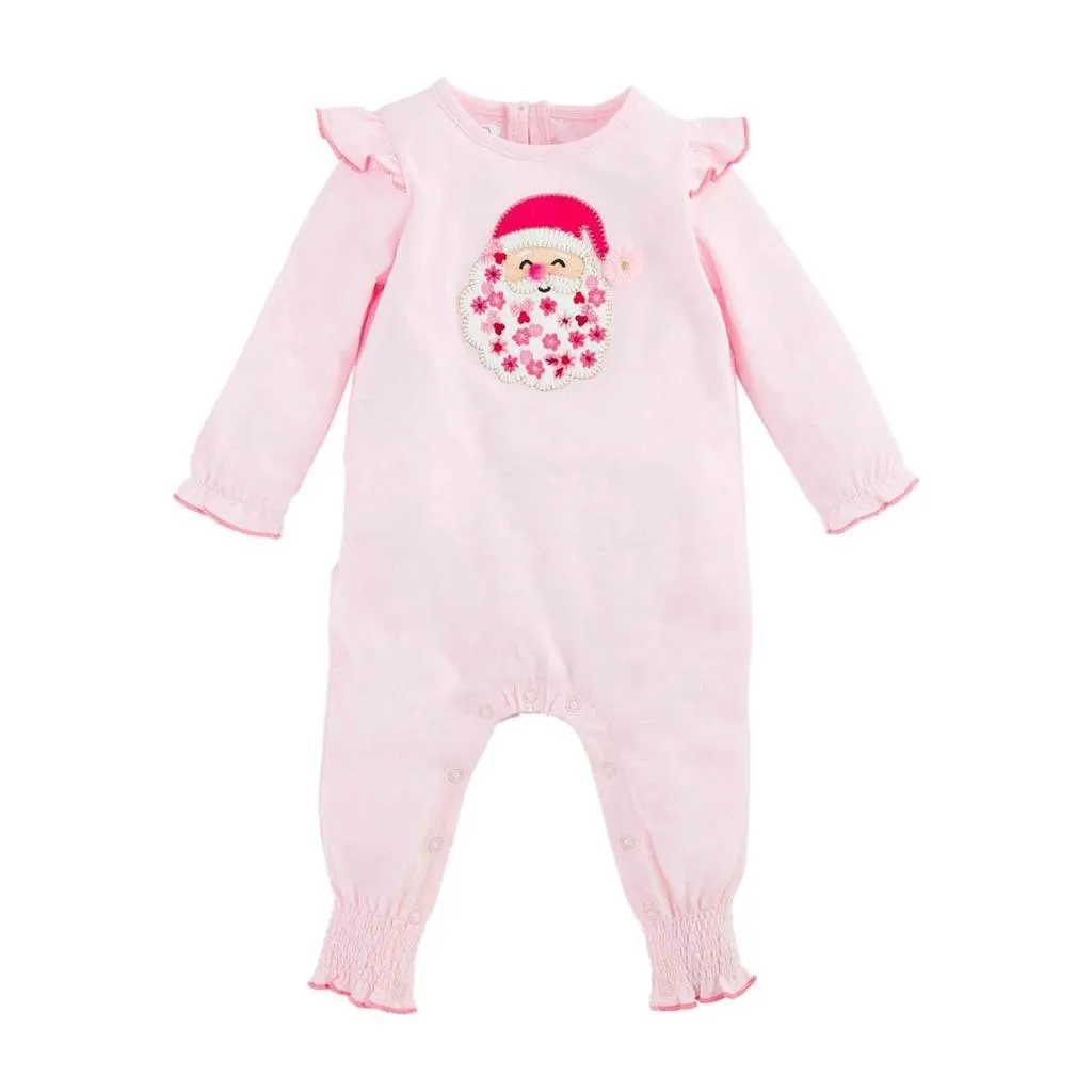 Mud Pie Kids Pink Christmas Santa Baby Girls 1 Piece Outfit Set