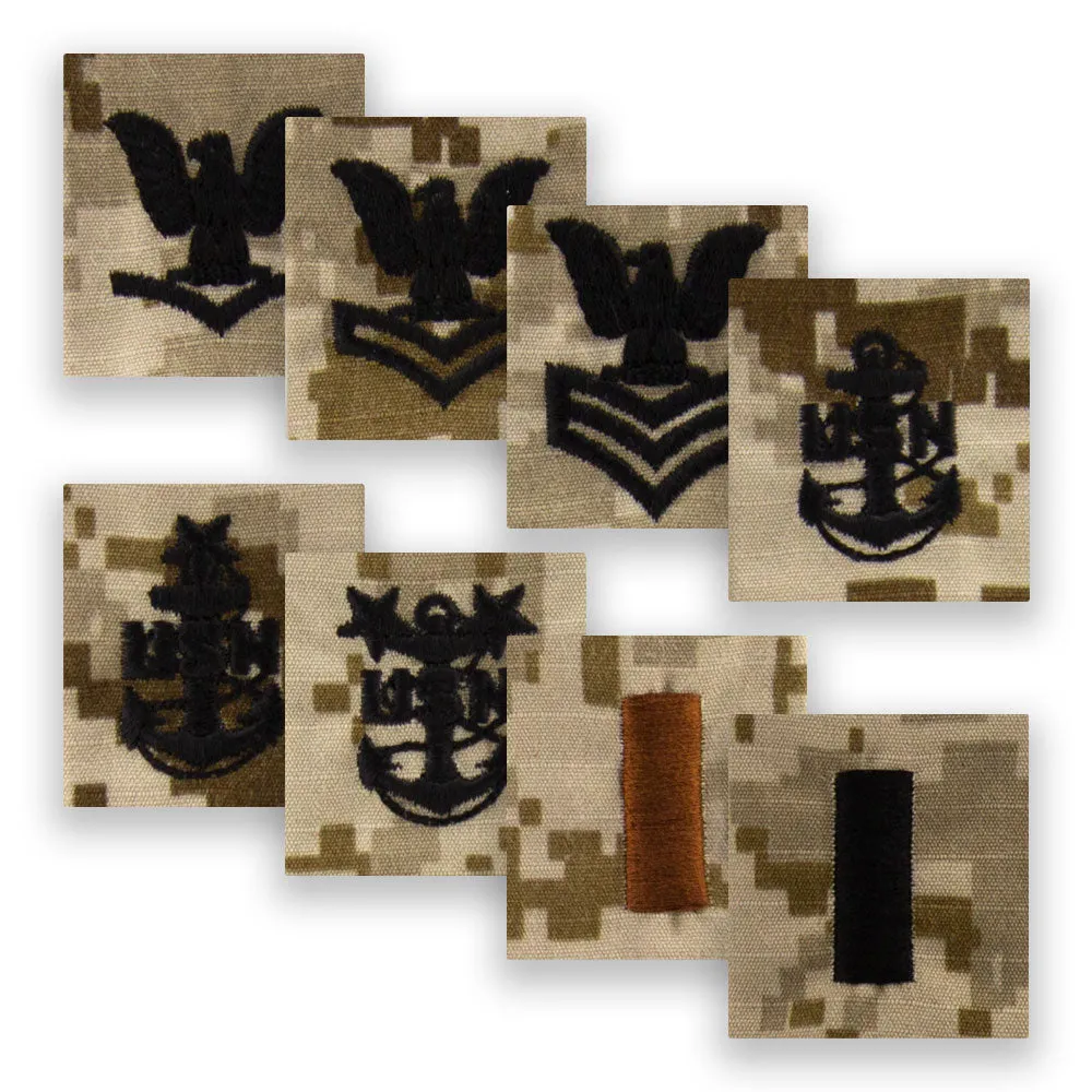 Navy Parka Tab Desert Digital Embroidered Rank - Enlisted & Officer