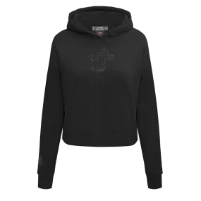 NBA MIAMI HEAT NEUTRAL WOMEN'S CROPPED PO HOODIE (BLACK)