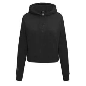 NBA MILWAUKEE BUCKS NEUTRAL WOMEN'S CROPPED PO HOODIE (BLACK)
